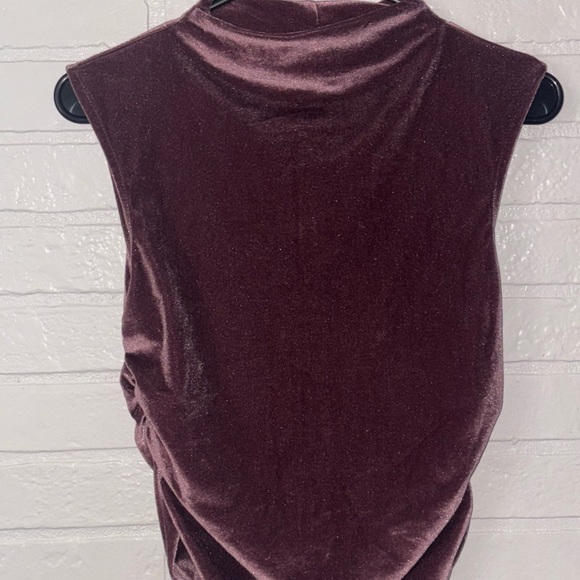 a new day Tops - a new day Velvet Sleeveless Blouse in Deep Purple